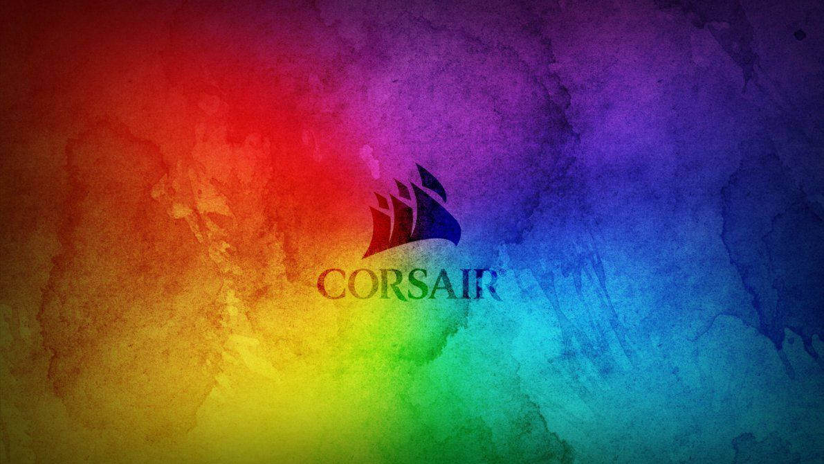 Corsair Logo Abstract Rainbow Wallpaper