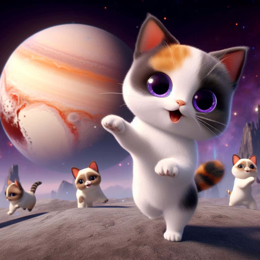 Cosmic Dancing Cats.jpg Wallpaper