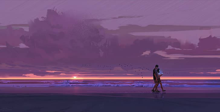 Couple Walking 4k Lo Fi Wallpaper