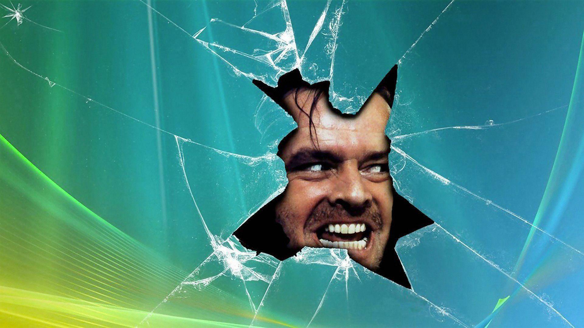 Cracked Computer Screen Heres Johnny Wallpaper