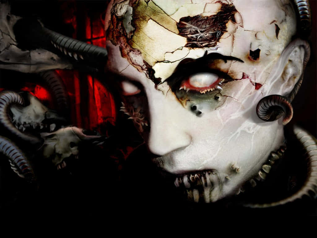 Cracked Doll Horror Wallpaper