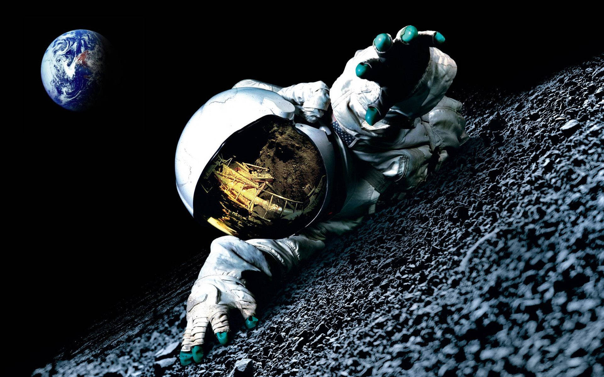 Crawling Space Astronaut Wallpaper