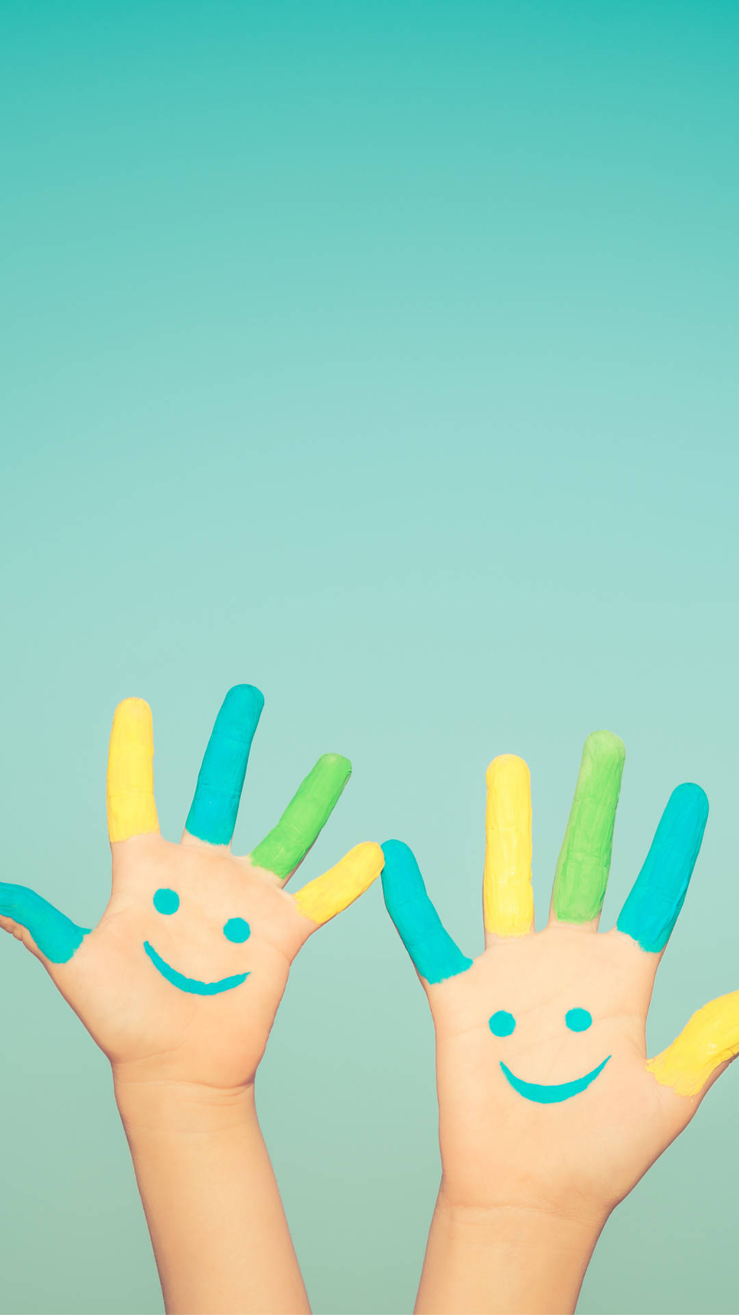 Creative Emoji Hands Painting Wallpaper