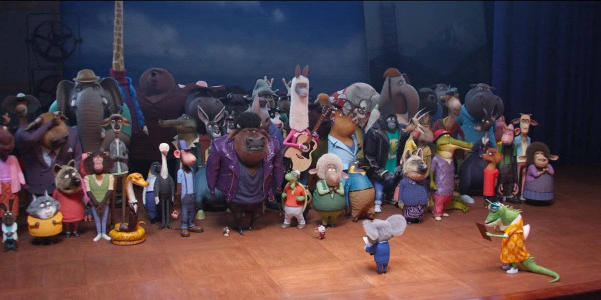 Crowd Of Animals Fron Sing 2 Wallpaper