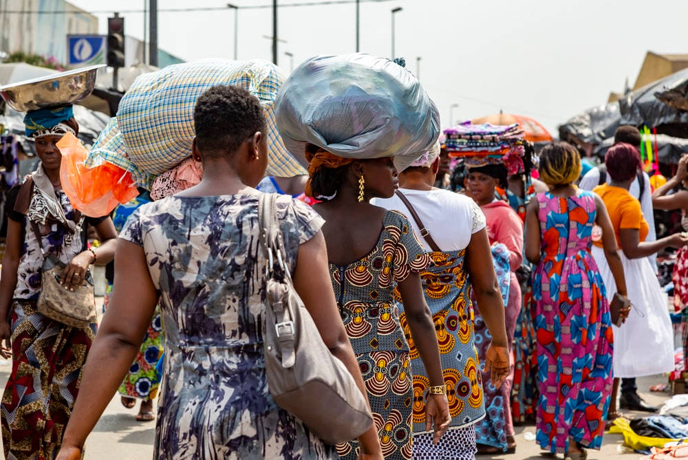 Crowded Market In Ivory Coast Wallpaper