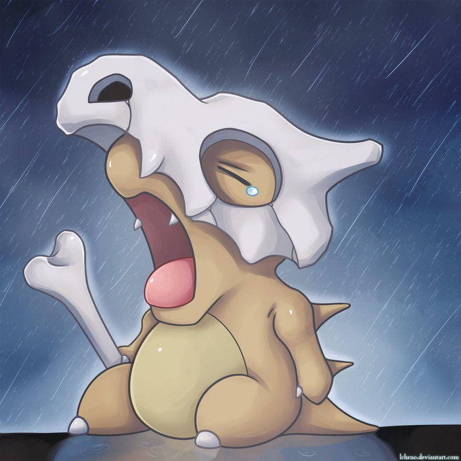 Crying Cubone In The Rain Wallpaper