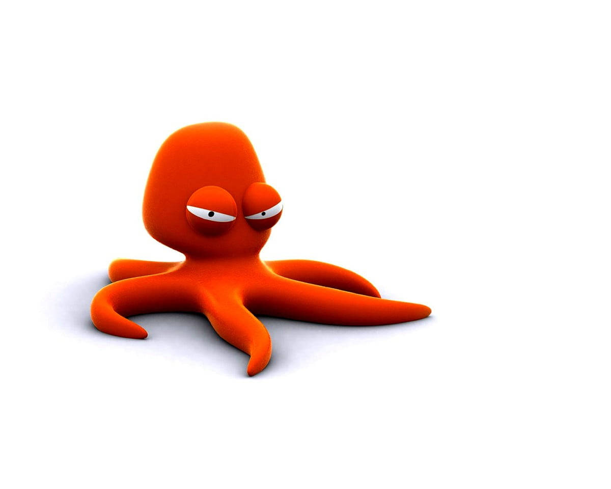 Cute 3d Phone Orange Octopus Wallpaper