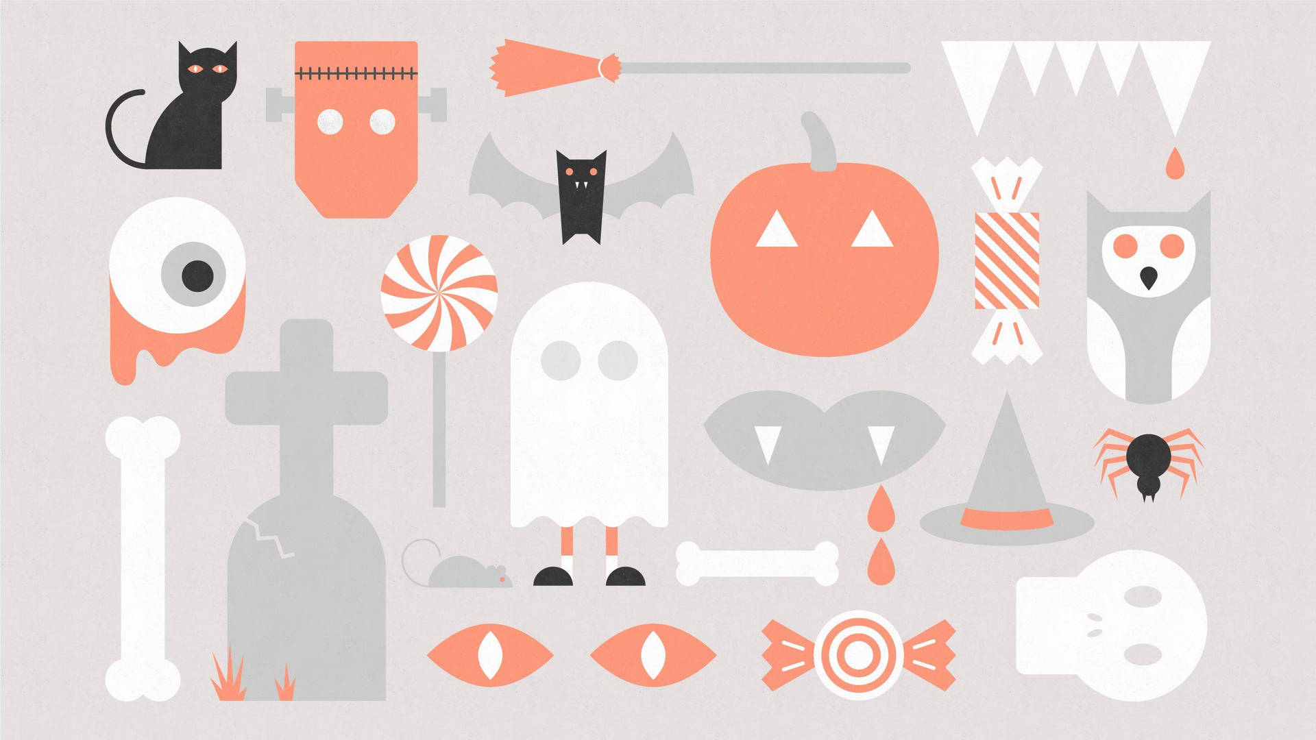 Cute Aesthetic Halloween Icons Wallpaper