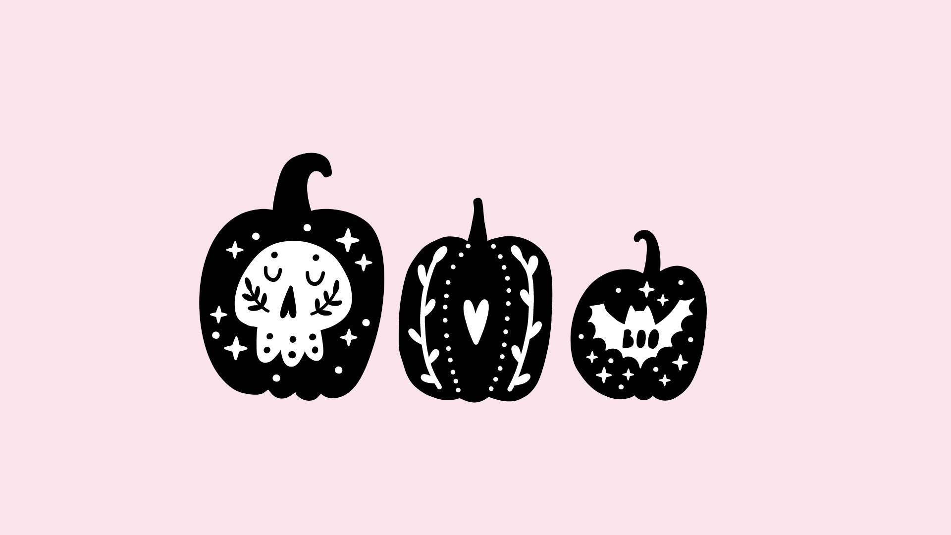 Cute Aesthetic Halloween Pumpkins Wallpaper
