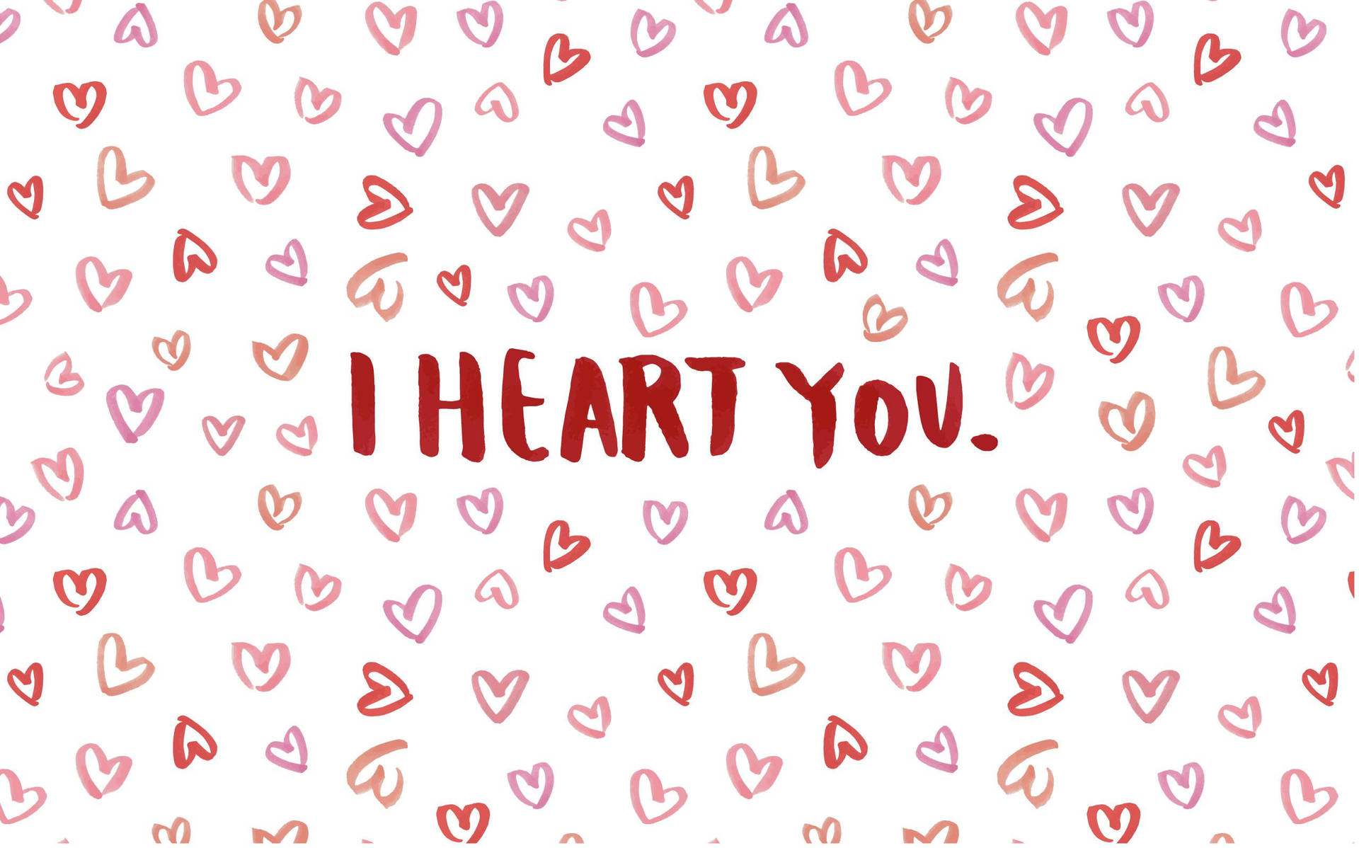 Cute Aesthetic I Heart You For Computer Wallpaper