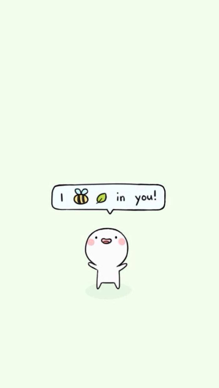 Cute And Motivational Bee Leaf Funny Phone Wallpaper