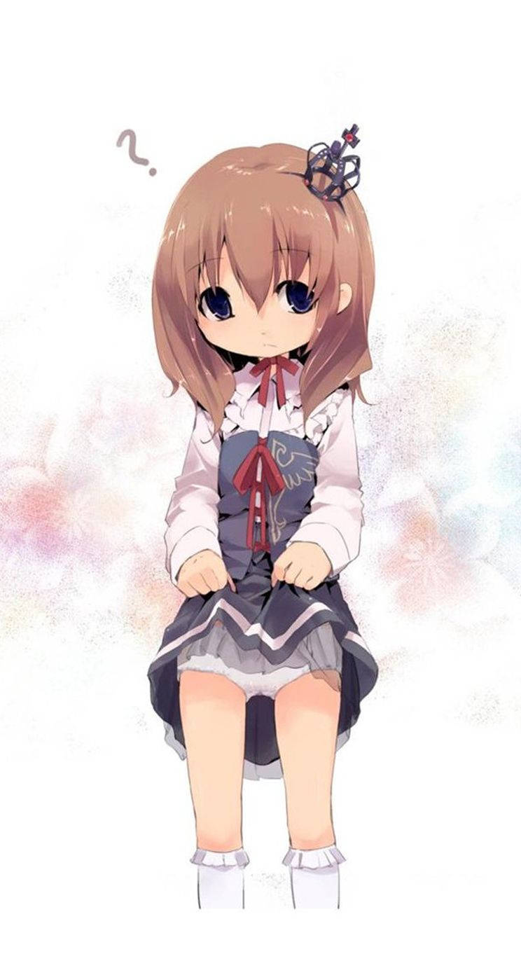 Cute Anime Girl Iphone With Skirt Wallpaper