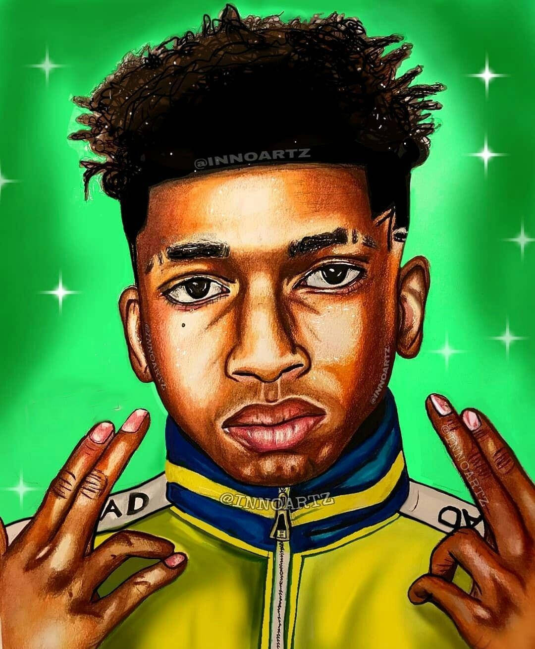 Cute Art Of Nle Choppa Cartoon Wallpaper