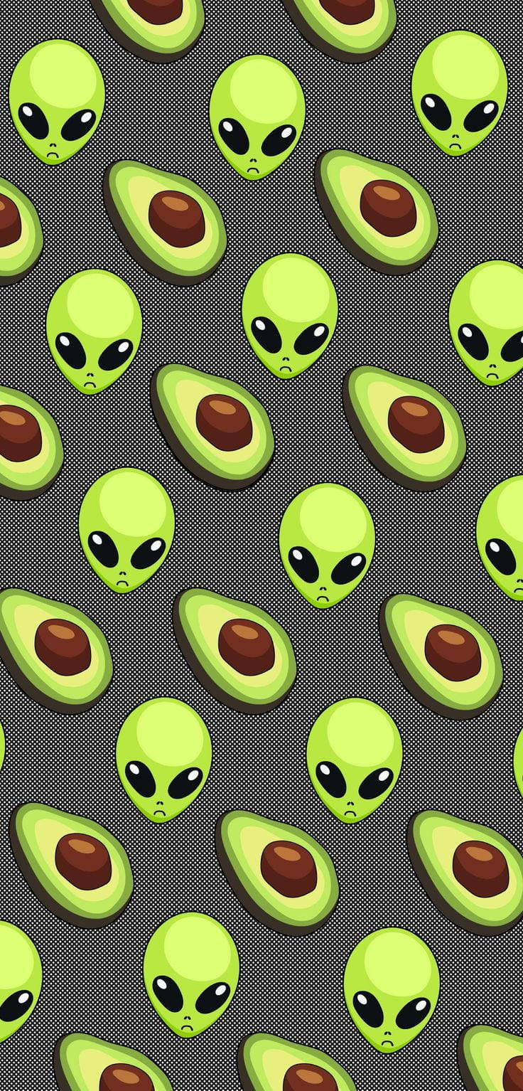 Cute Avocado Alien Heads Wallpaper