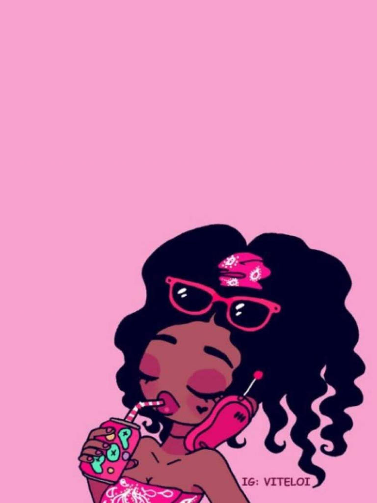 Cute Black Girl Inspired Artwork Wallpaper