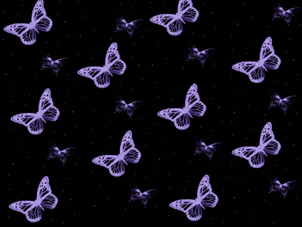 Cute Black Purple Butterfly Pattern Wallpaper