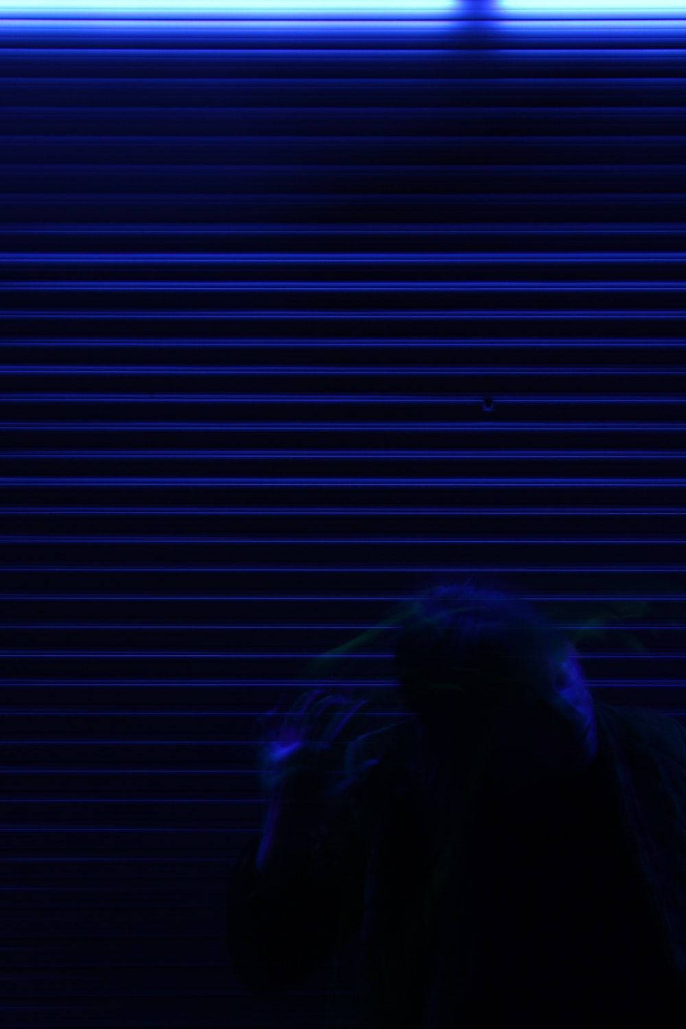 Cute Blue Aesthetic Neon Horizontal Lines Wallpaper