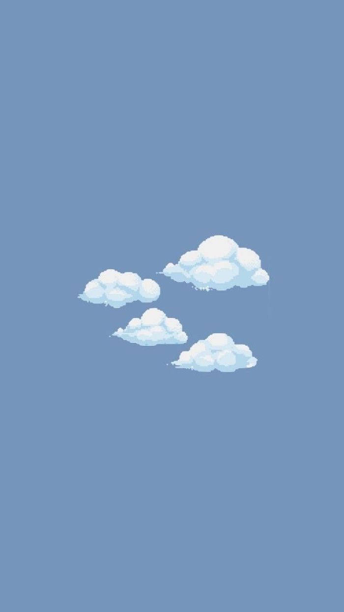 Cute Blue Clouds Phone Wallpaper