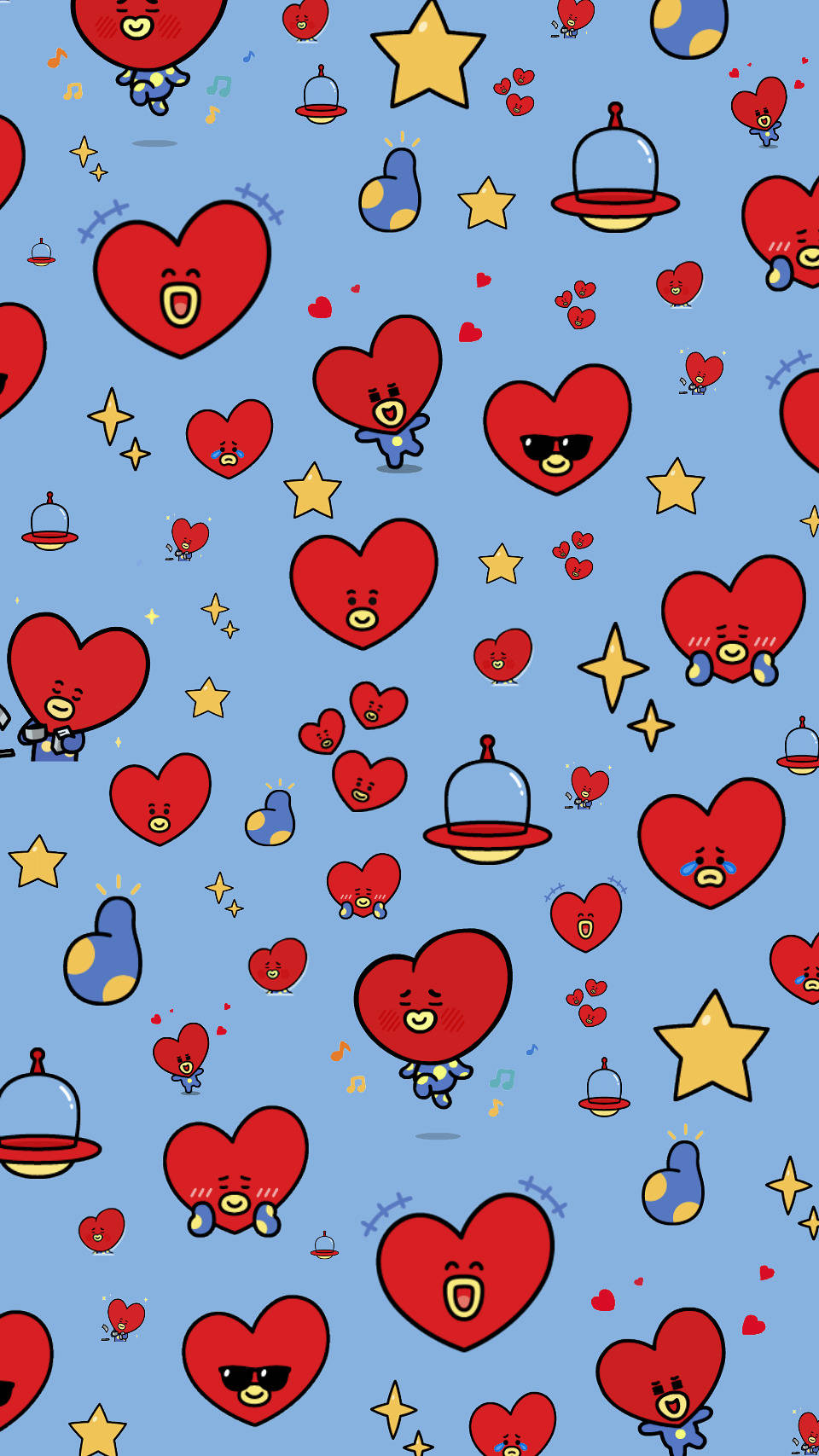 Cute Bt21 Tata Seamless Wallpaper