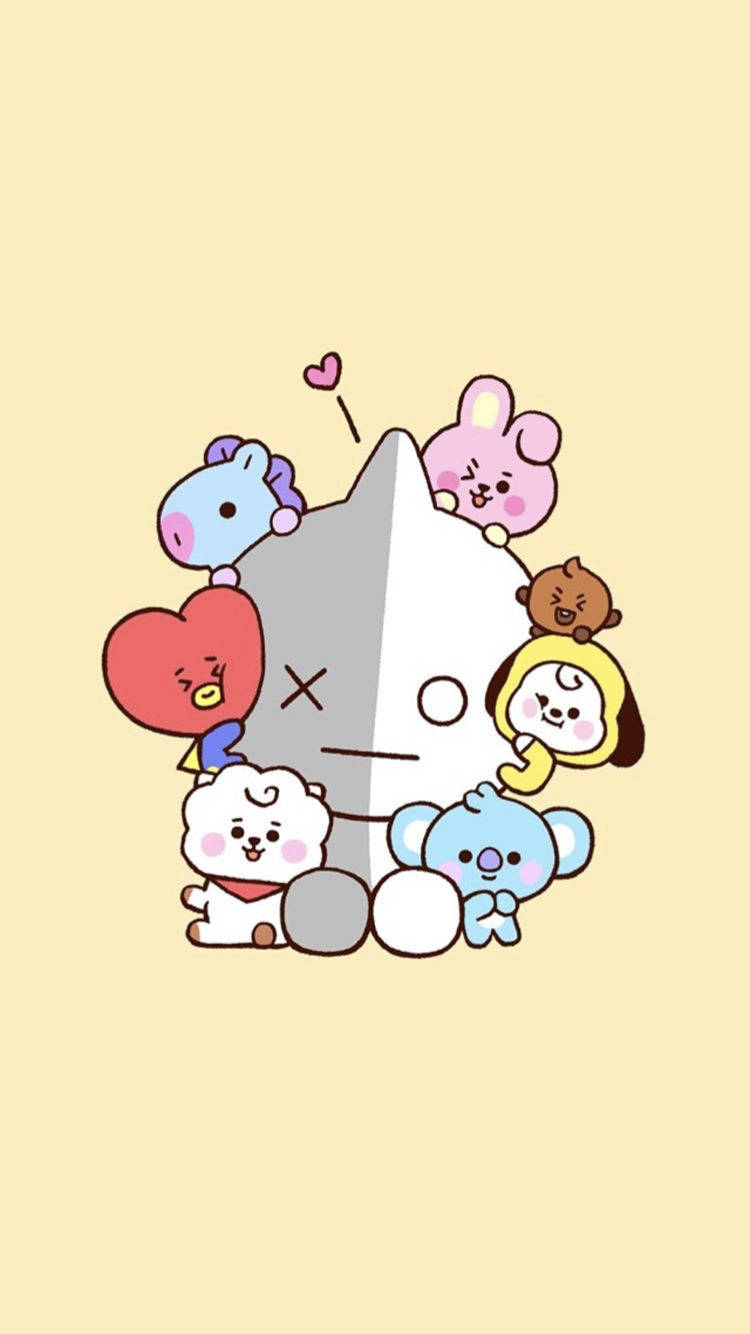 Cute Bt21 Van Cuddle Wallpaper