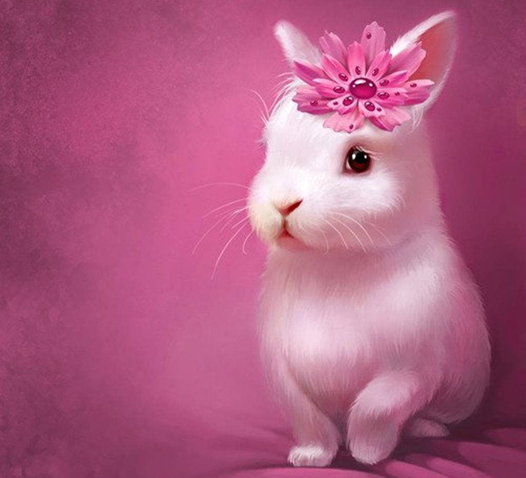 Cute Bunny In Pink Hue Wallpaper