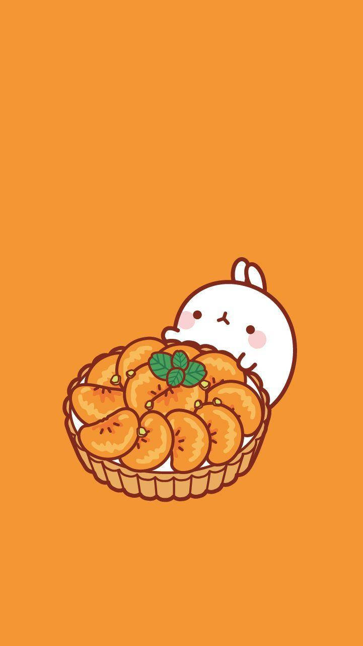 Cute Bunny Orange Phone Wallpaper