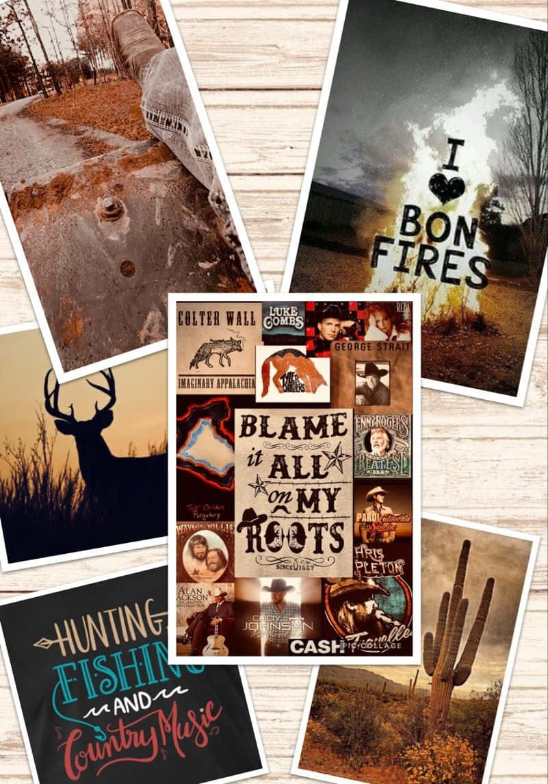 Cute Country Collage With White Border Wallpaper