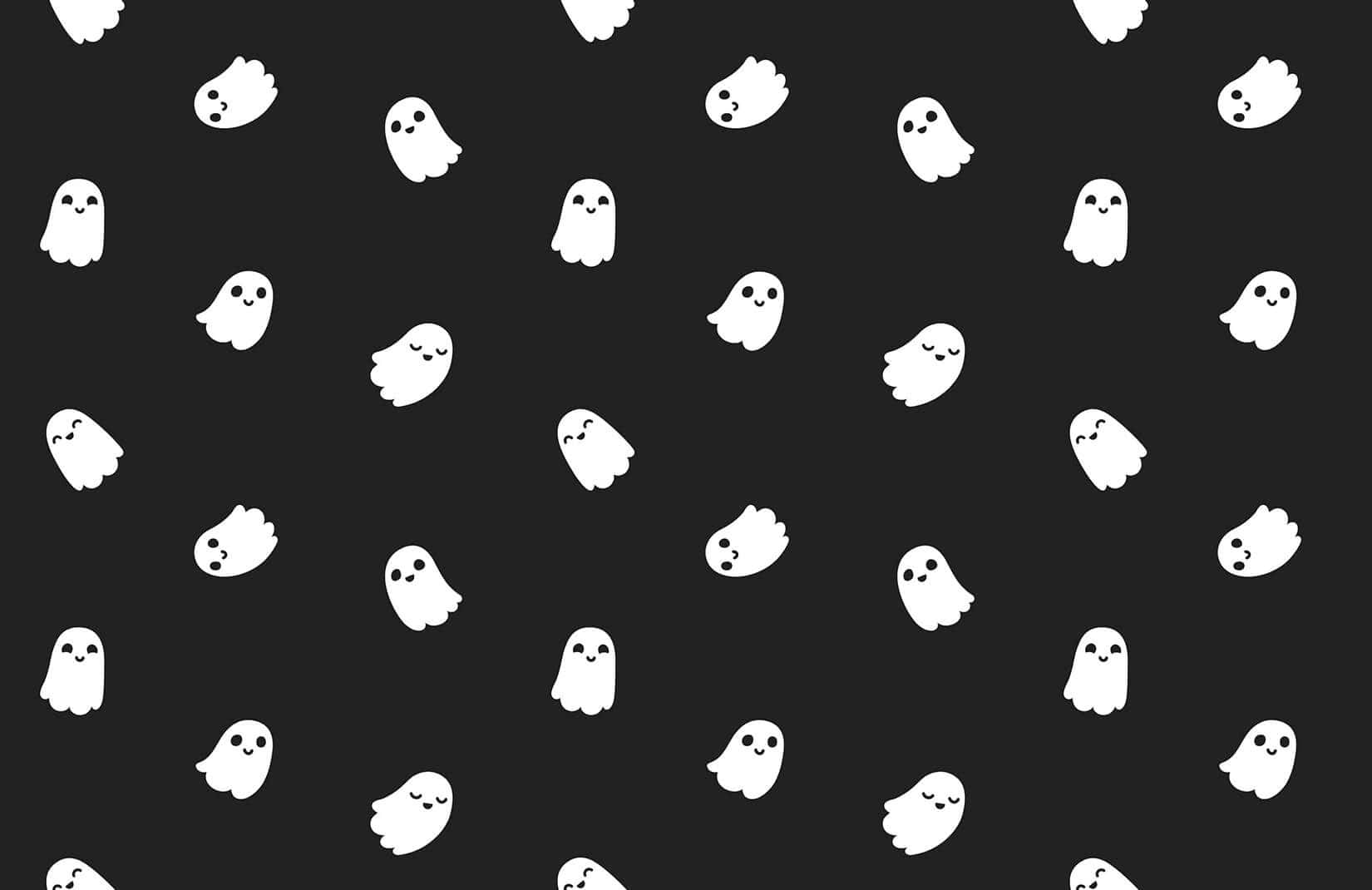 Cute Dark Ghost Pattern Wallpaper