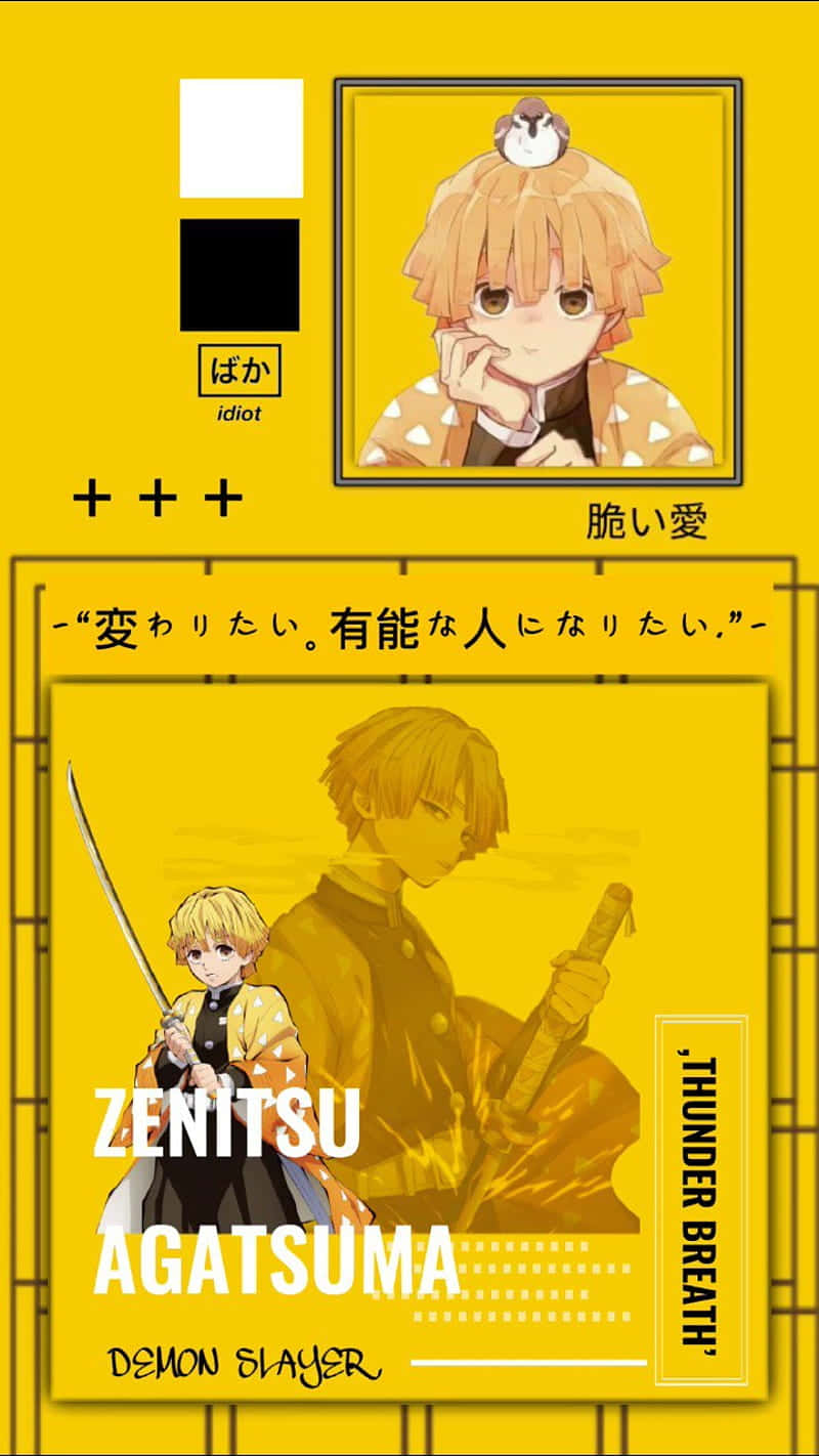 Cute Demon Slayer Zenitsu Agatsuma Profile Wallpaper