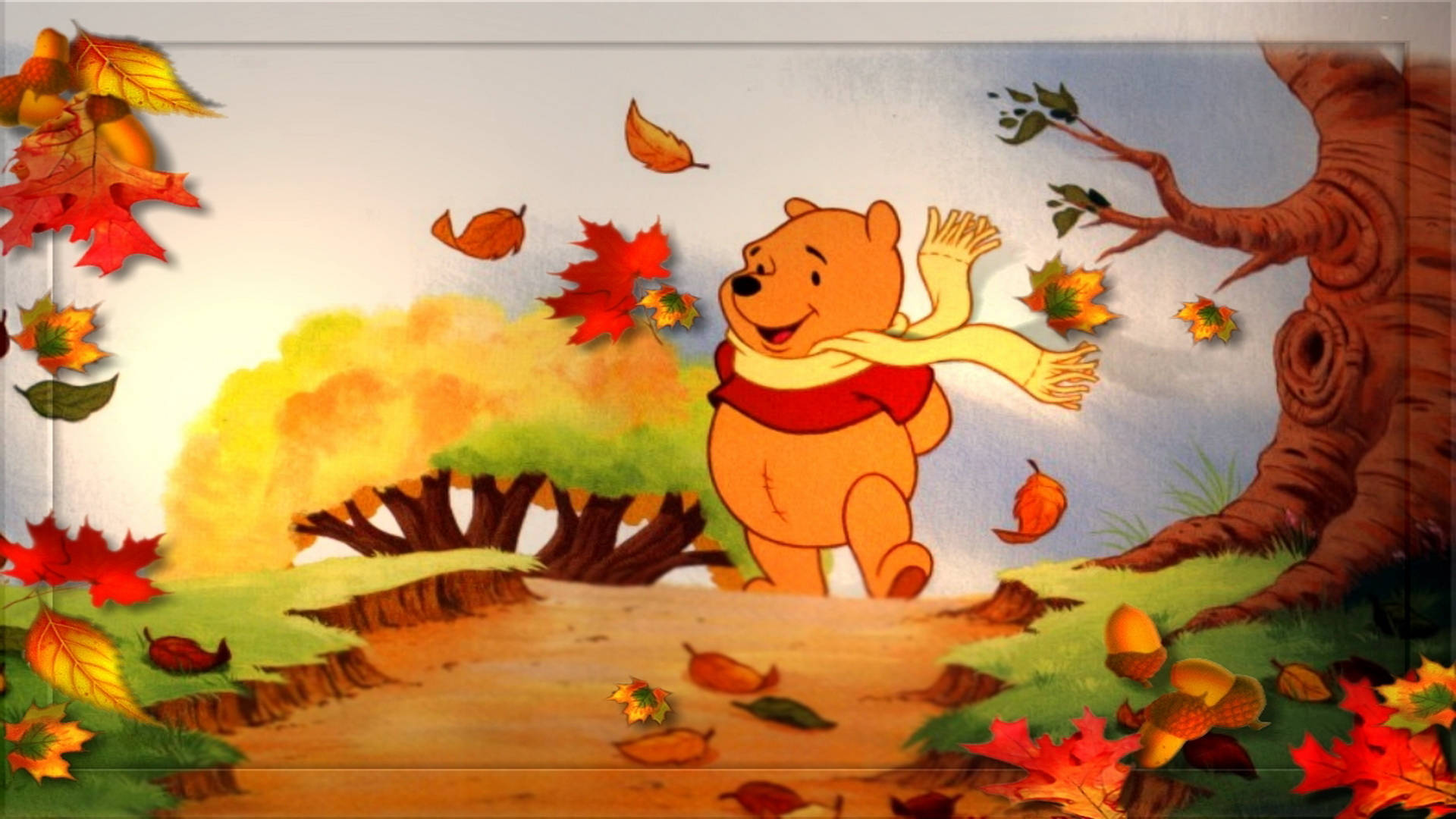 Cute Fall Winnie The Pooh Wallpaper