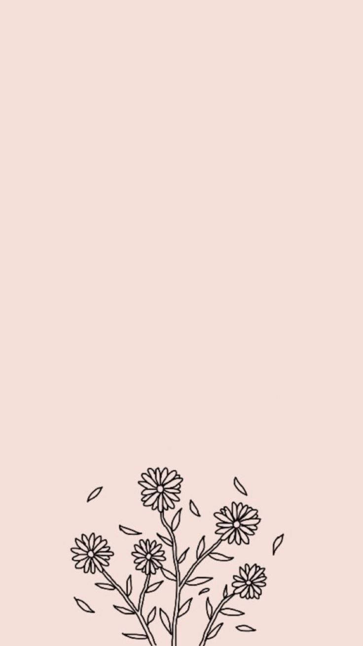 Cute Flower Neutral Iphone Wallpaper