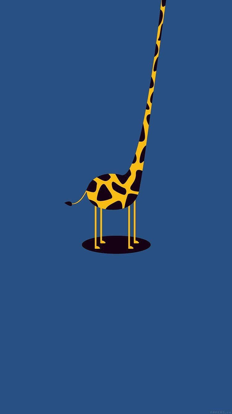 Cute Giraffe Basic Blue Wallpaper