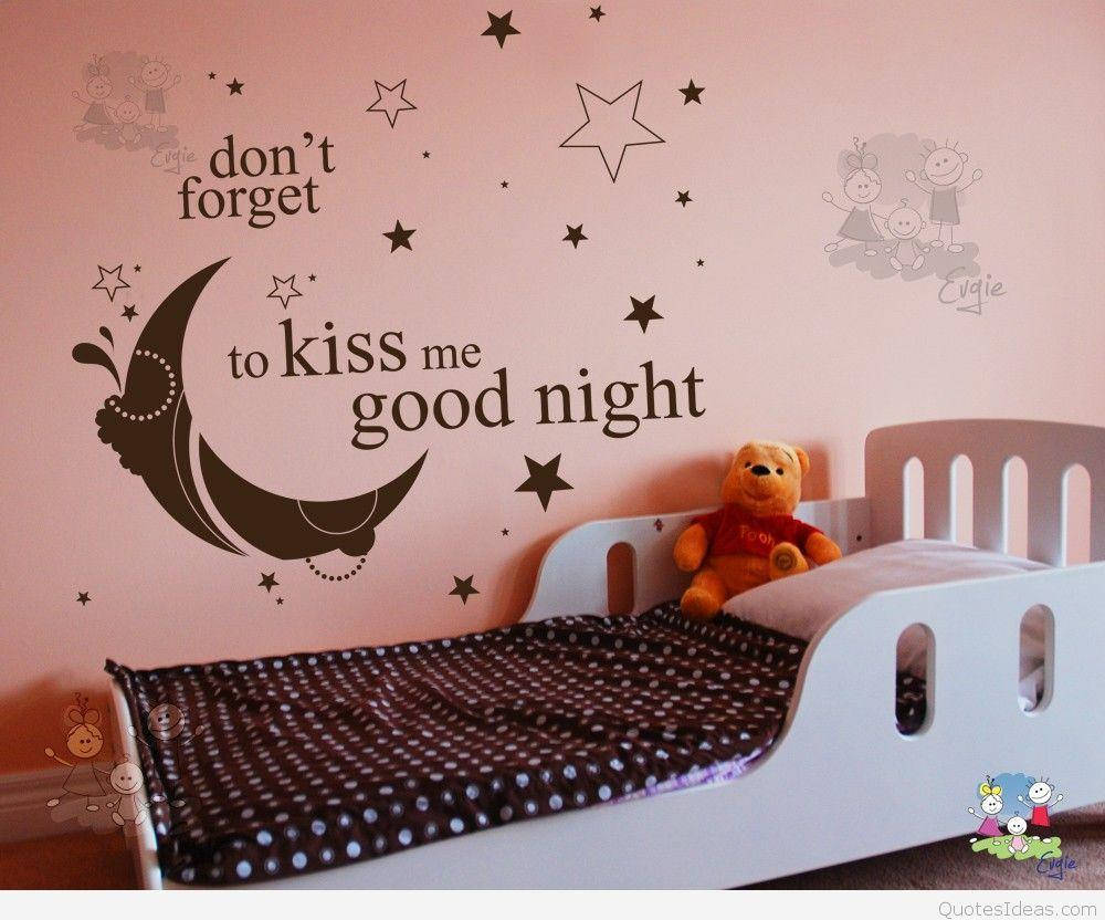 Cute Goodnight Kiss Wall Decal Wallpaper