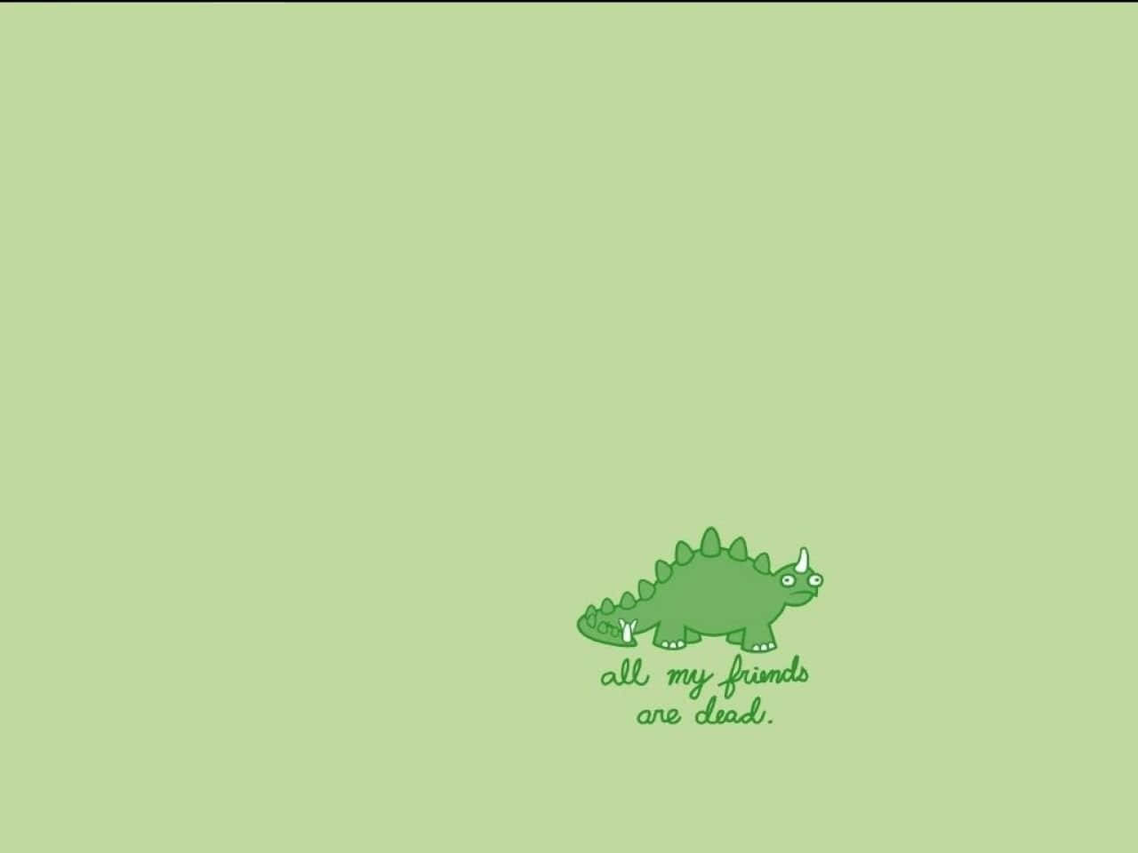 Cute Green Dinosaur Friends Wallpaper