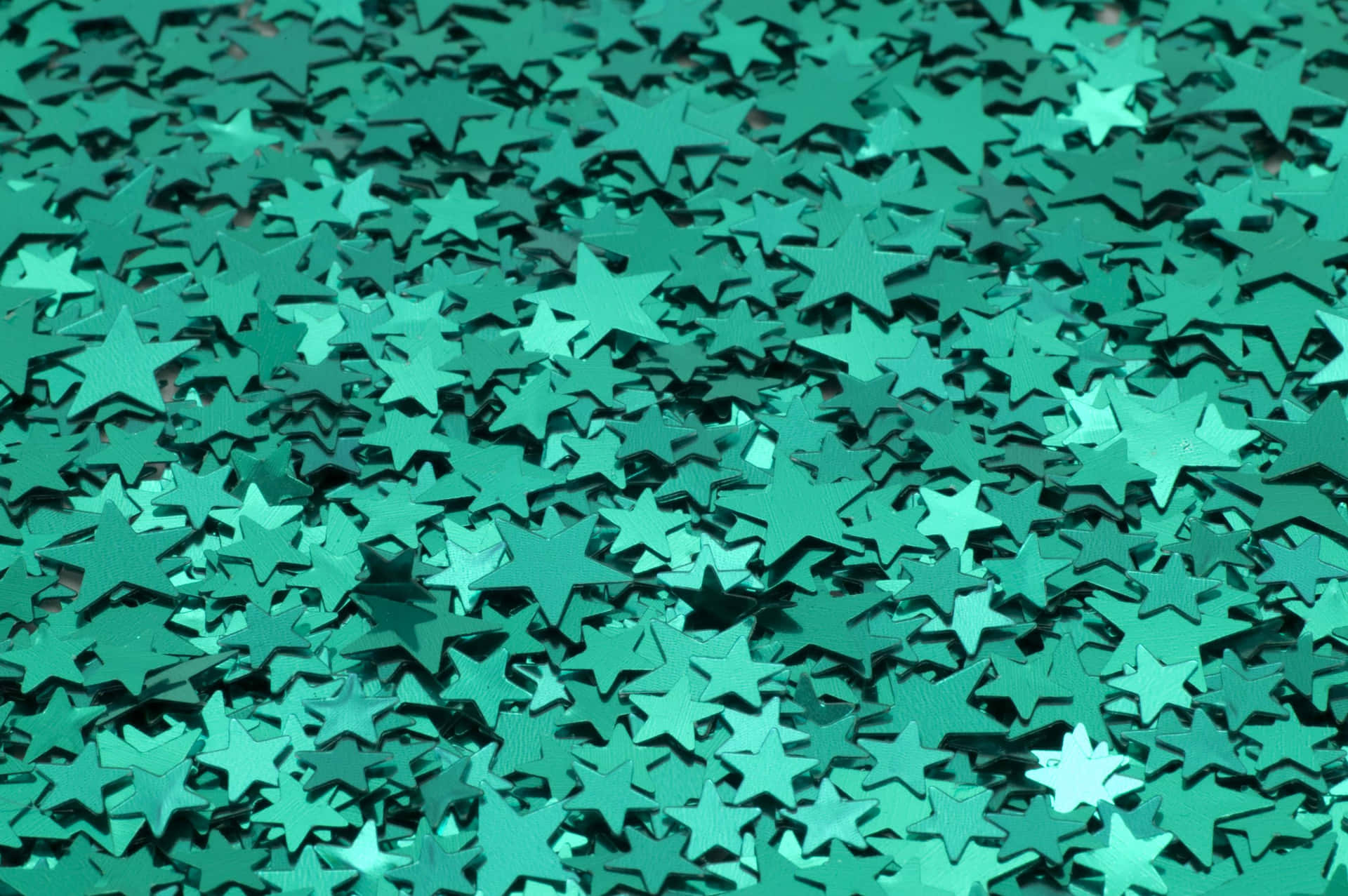 Cute Green Shiny Stars Wallpaper