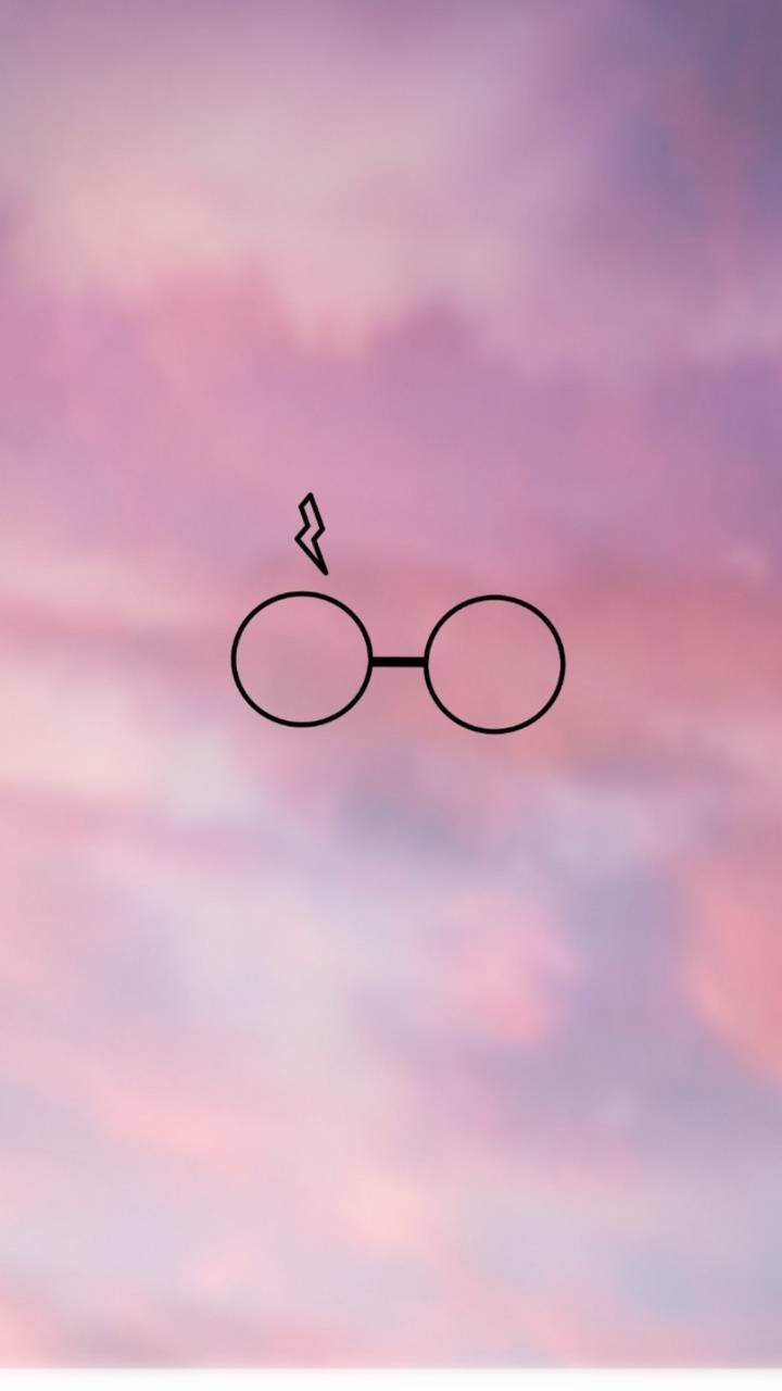 Cute Harry Potter Glasses Pink Clouds Wallpaper