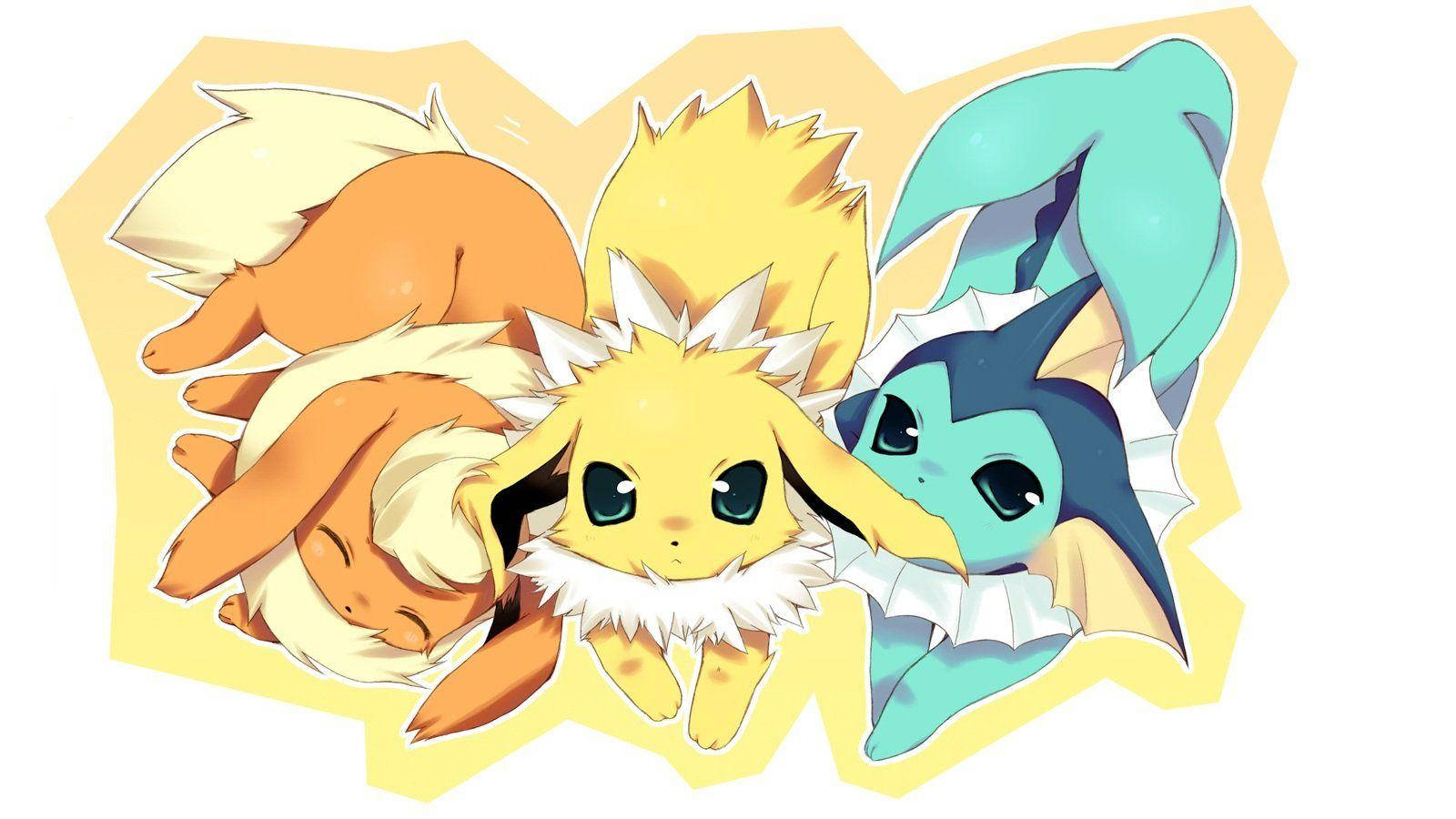 Cute Jolteon Flareon Vaporeon Wallpaper