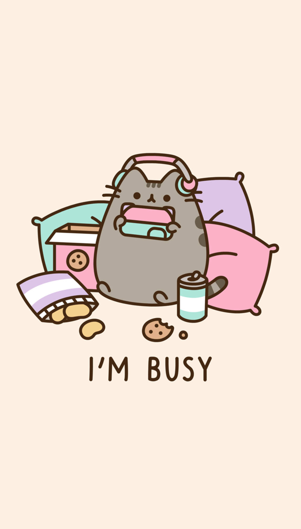 Cute Kawaii Aesthetic Pusheen Cat Wallpaper