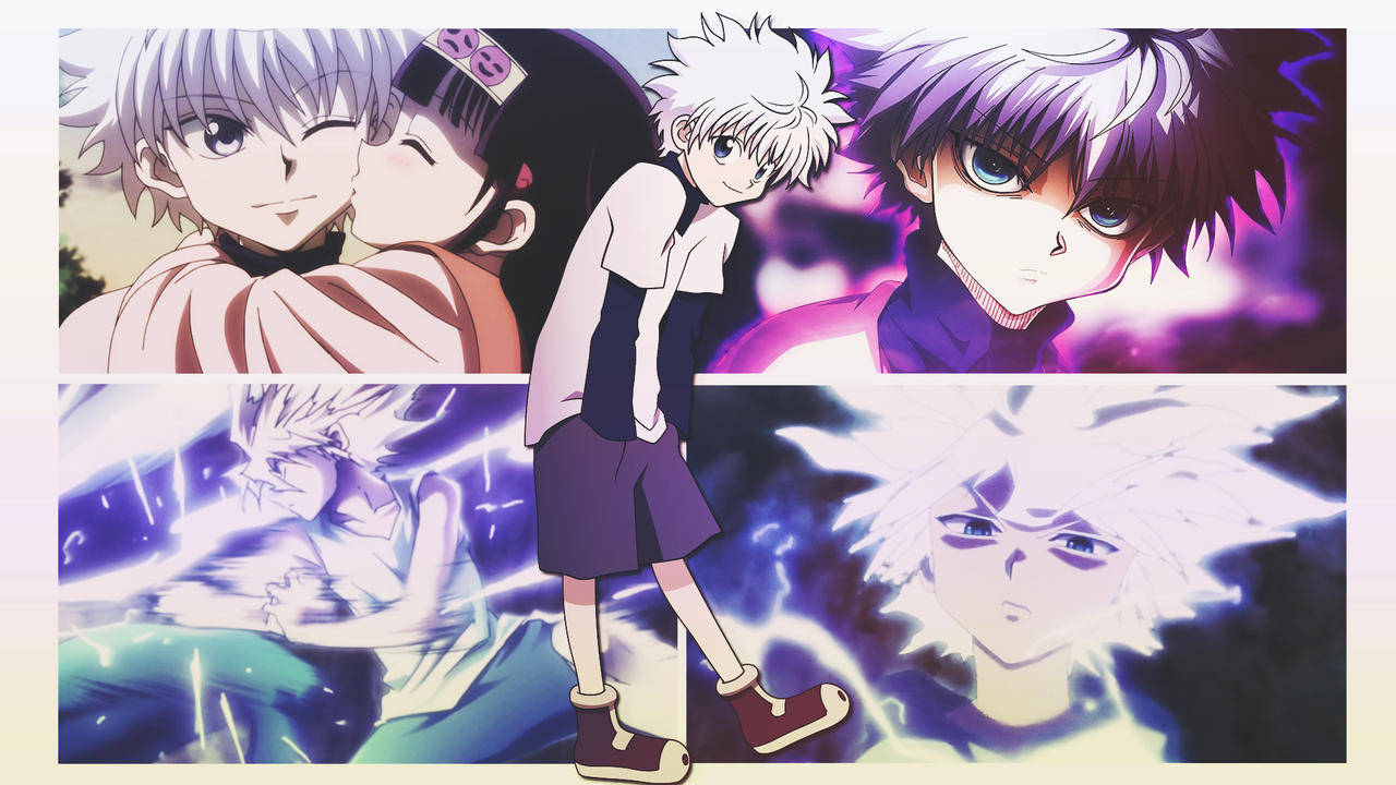 Cute Killua Smiling Collage Wallpaper