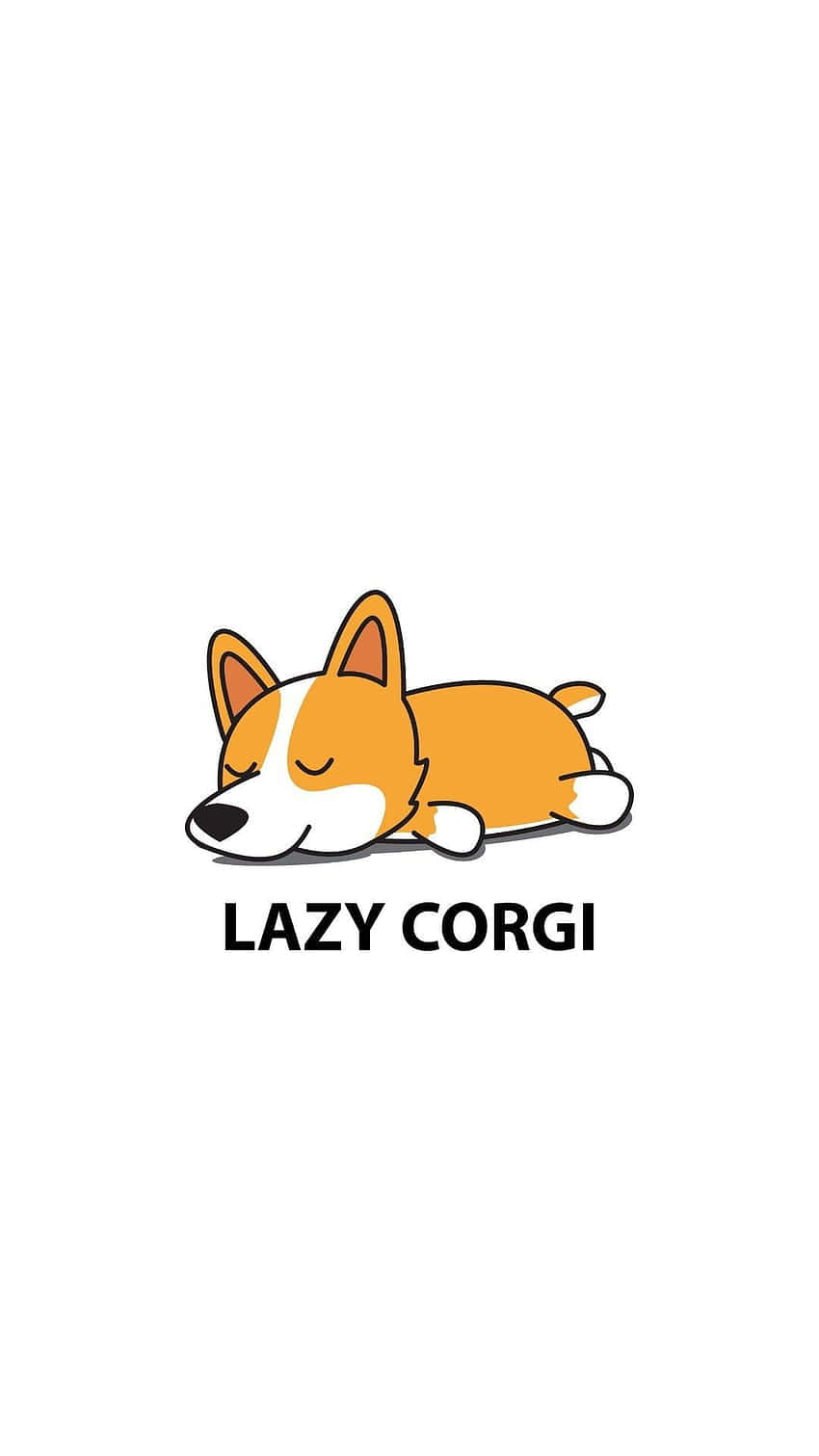 Cute Lazy Corgi Cartoon Wallpaper