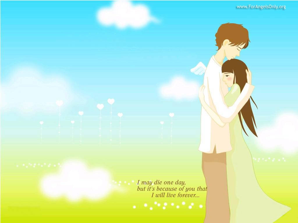 Cute Love Couple Hug Wallpaper