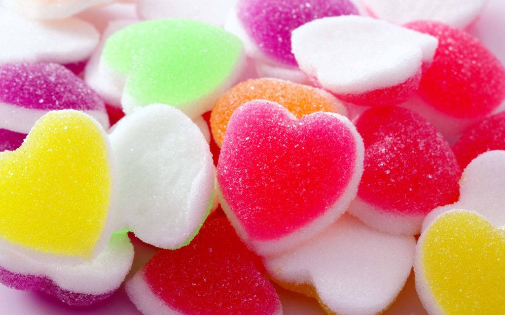 Cute Love Sweet Heart Candies Wallpaper