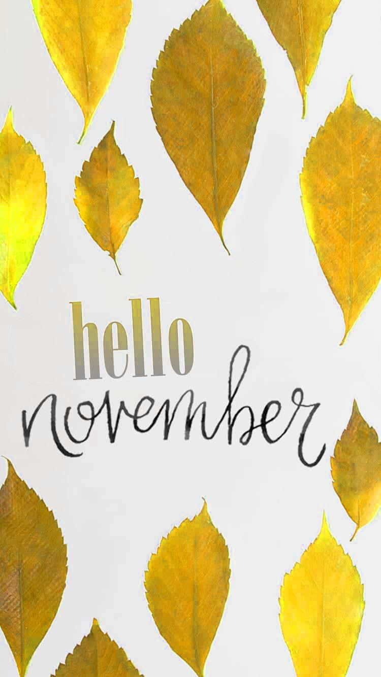 Cute November Golden Leaves Wallpaper