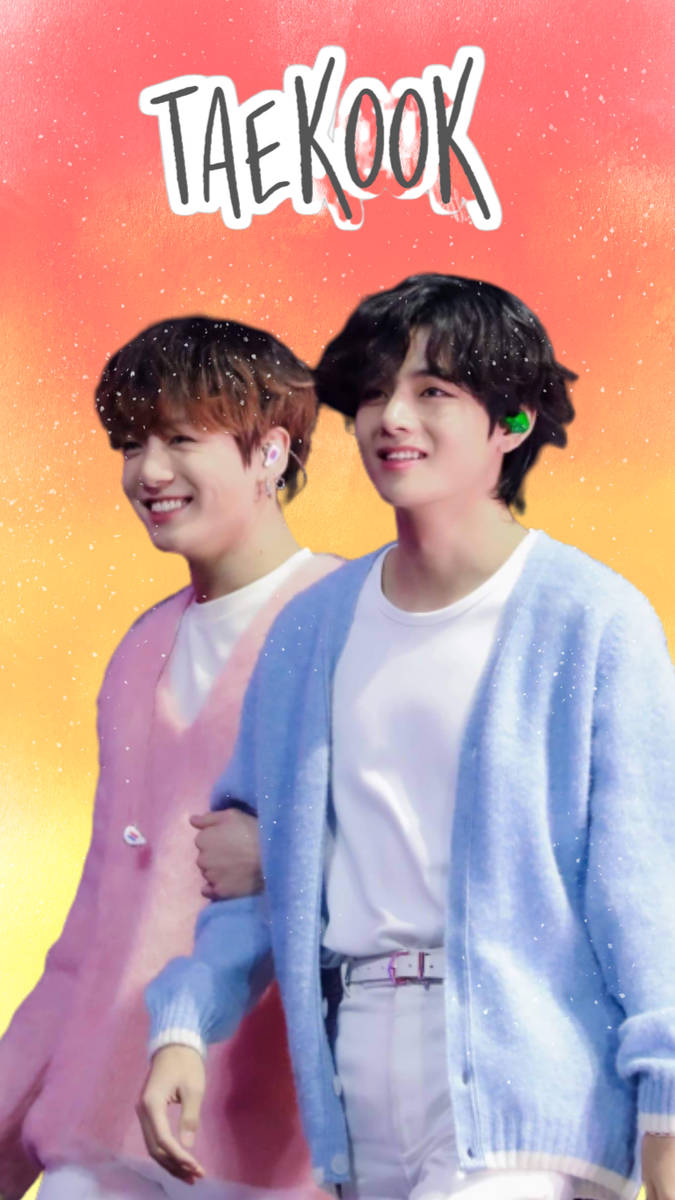 Cute Orange Taekook Bts Wallpaper