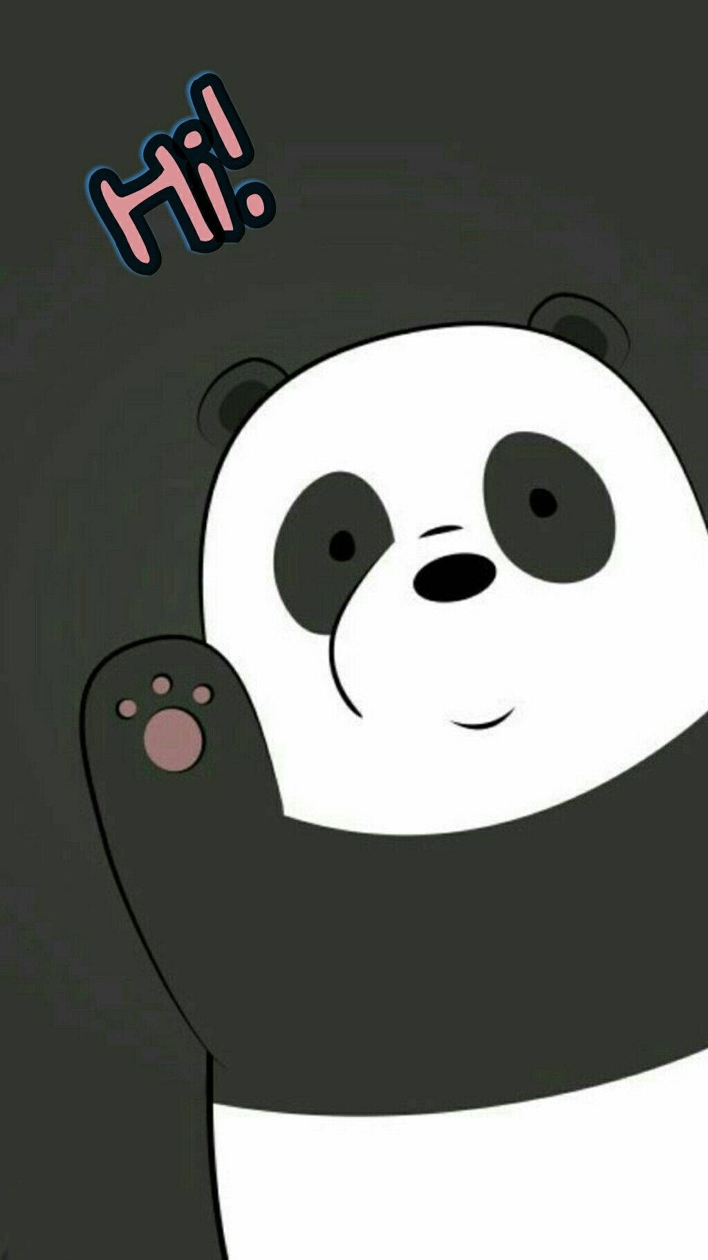 Cute Panda Of We Bare Bears Waving Hi Wallpaper