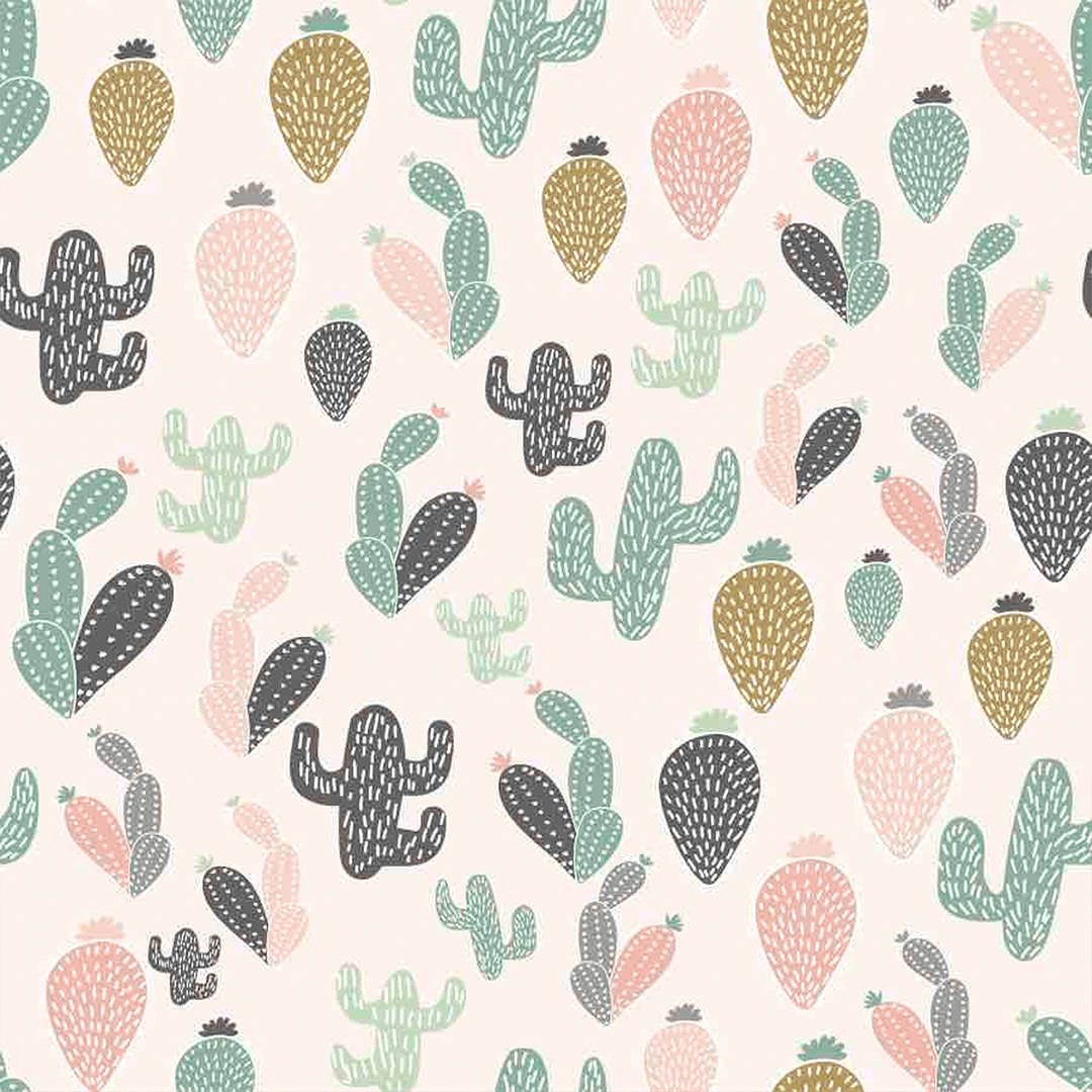 Cute Pastel Abstract Cactus Pattern Wallpaper