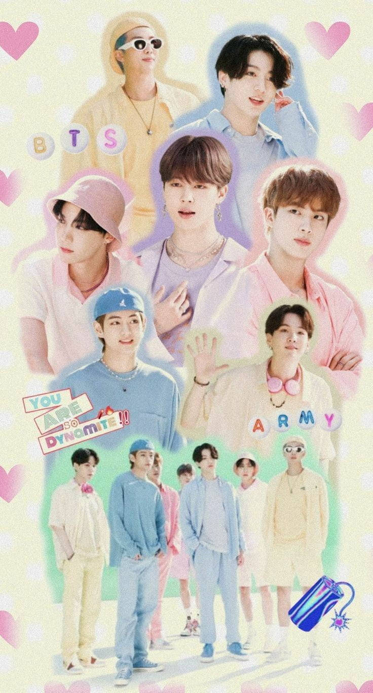 Cute Pastel Aesthetic Bts Dynamite Wallpaper