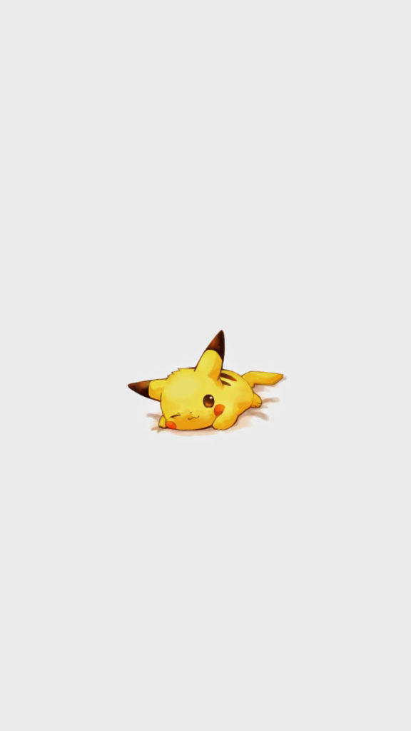 Cute Pikachu Lying On Stomach Wallpaper