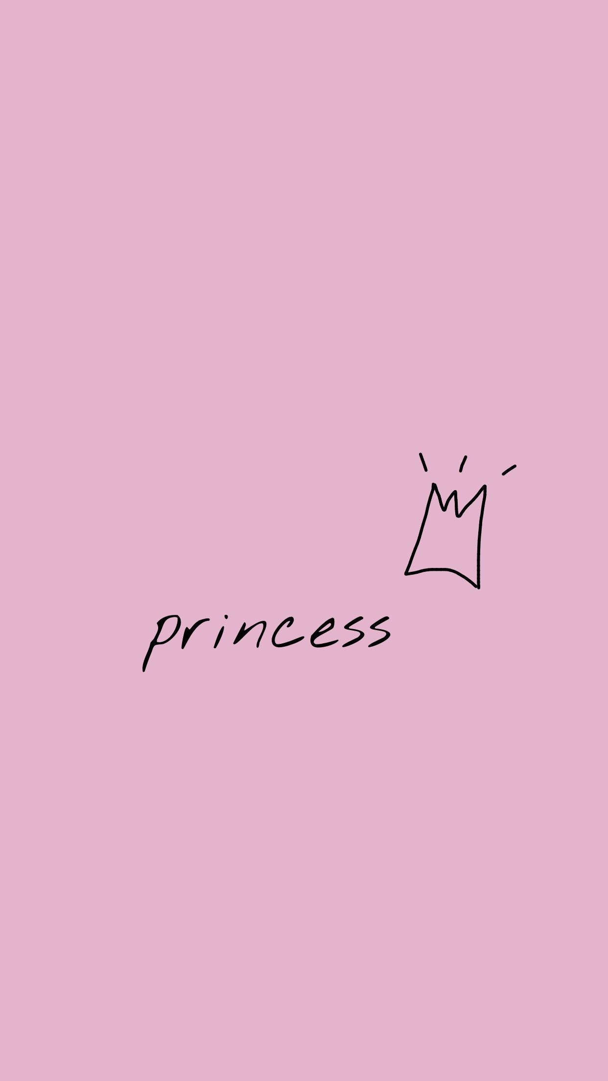 Cute Pink Aesthetic Princess Crown Wallpaper