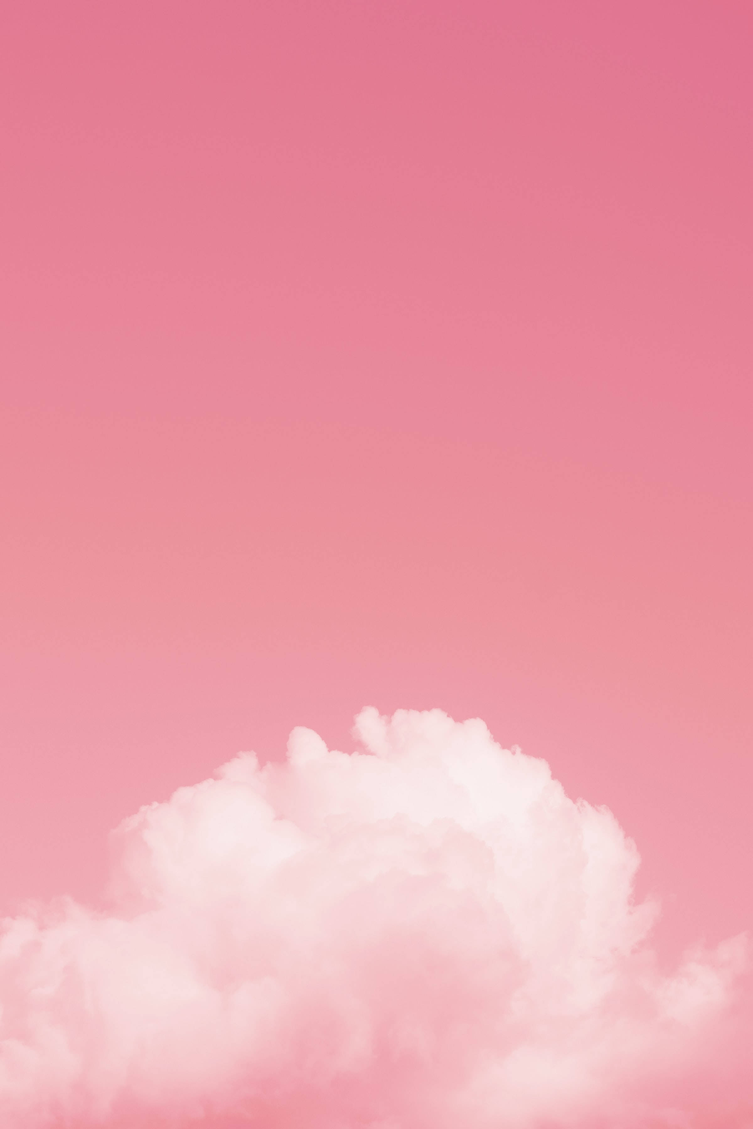 Cute Pink Aesthetic White Fluffy Cloud Wallpaper